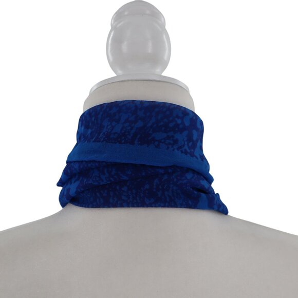 Anne Klein Sheer Animal Print Scarf Blue Mob Wife Elegant Chic Classic Timeless - Picture 4 of 8